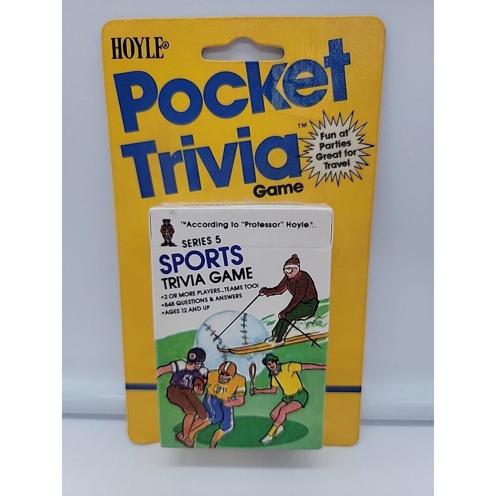Vintage 1984 Hoyle Pocket Travel Party Trivia Game Series 5 Sports NOS